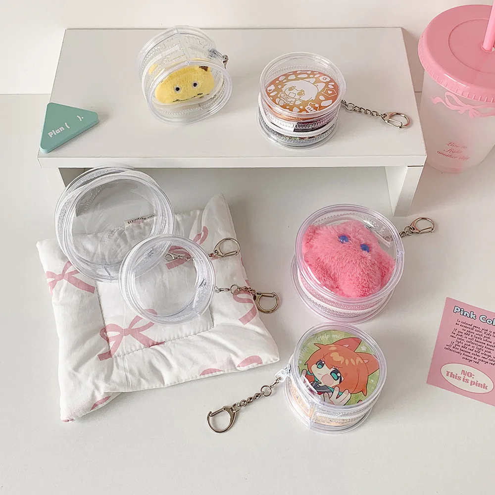 Transparent Round Badge Display Bag Pvc Pin Holder Doll Sho…
