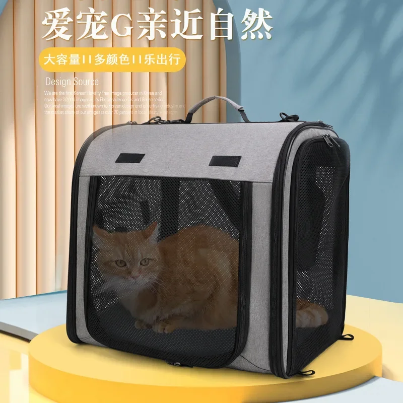 

New Amazon large portable pet backpack travel out portable cat dog backpack breathable cat bag wholesale