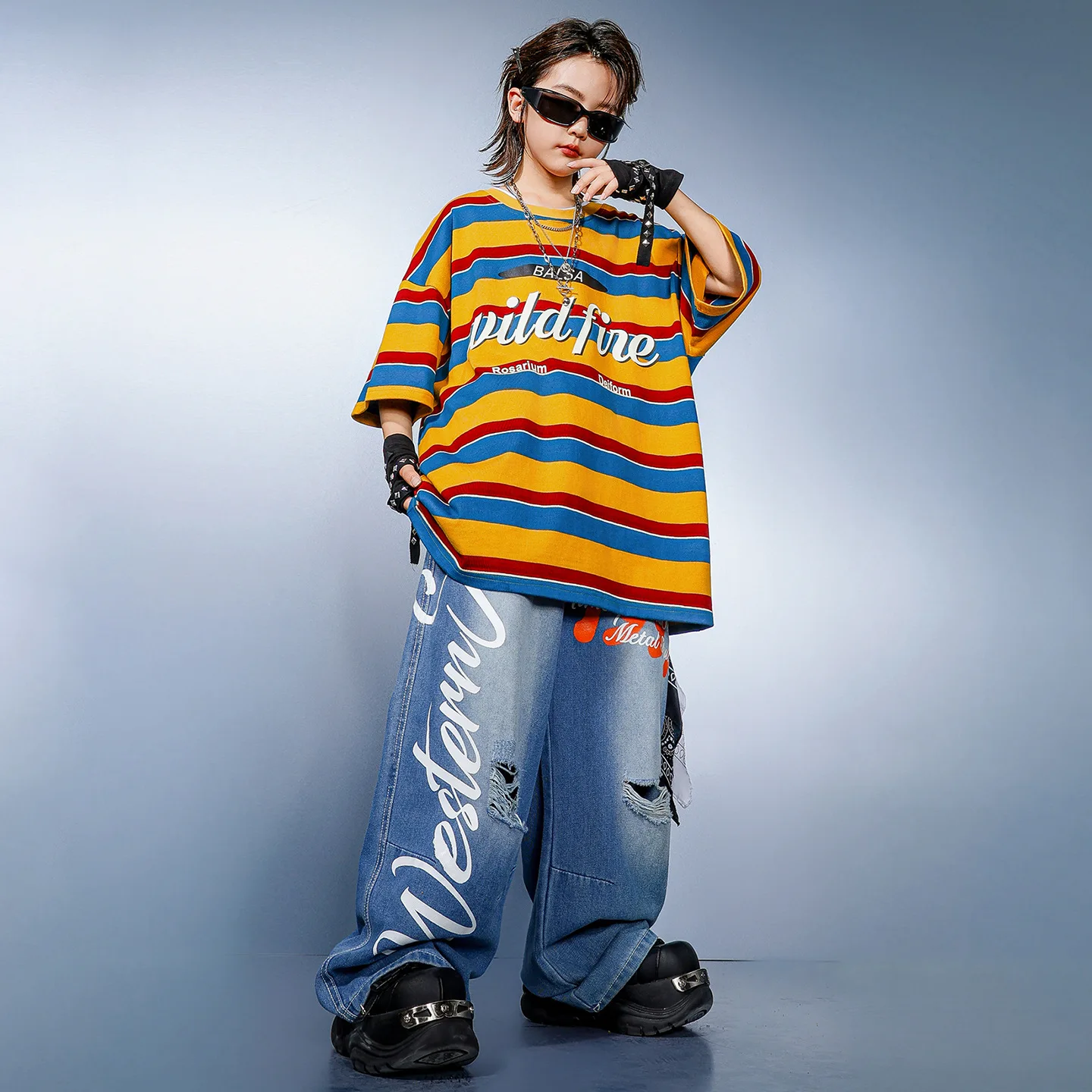 Ropa Hip Hop para Niños, Camis - Distressed Jean Rip reseña y precio