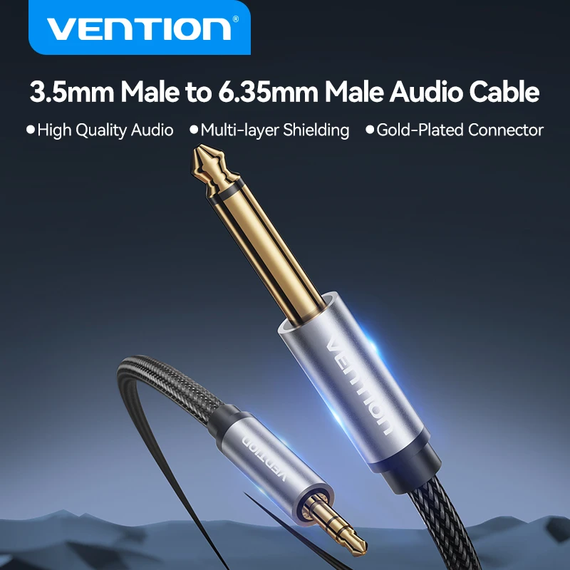 Vention TRS 3.5mm To TS 6.35mm Audio Cable Adapter Aux Cable for Mixer Amplifier 1m 2m 3m 5m 10m Aux Cable Male to Male
