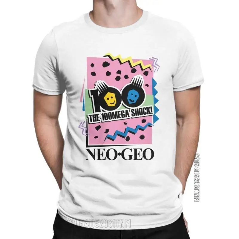 Men's Neo Geo 100Mega Shock T Shirt Pure Cotton Clothes Vintage Classic Crewnec