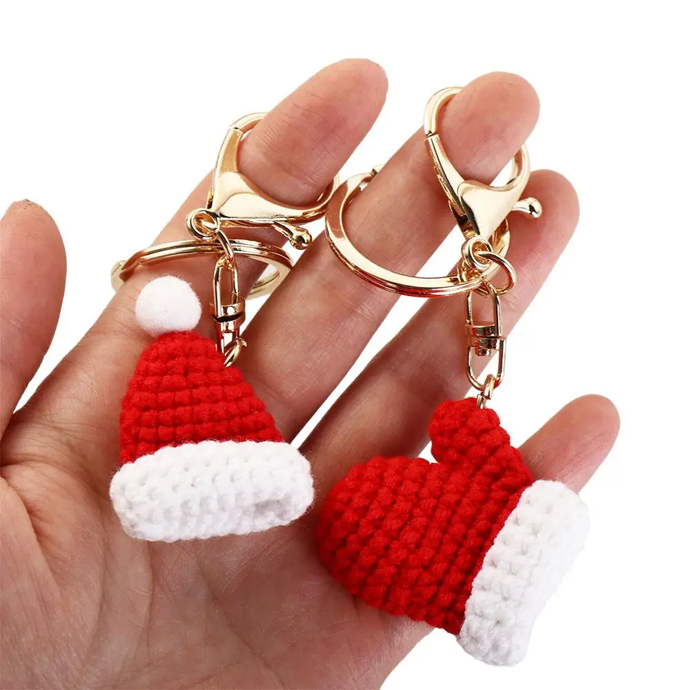 

Present Xmas Christmas Glove Children Gift Handmade Crochet Pendant Korean Style Key Ring Christmas Key Chain Women Key Buckle