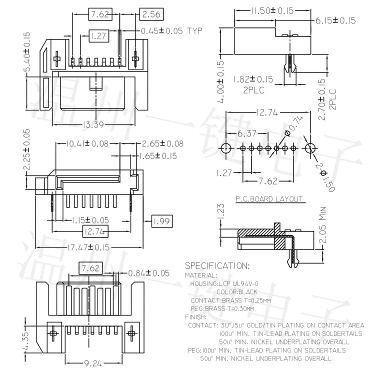 Sata Socket Type Een Sata Male Seat Notebook Harde Schijf-interface Socket 7P Male Seat Horizontale Enkele Rij Patch