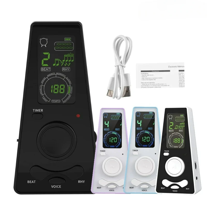 

Electronic Digital Metronome Timer Universal Electronic Metronome with Volume and Beat Speed Control Battery USB Metronomes