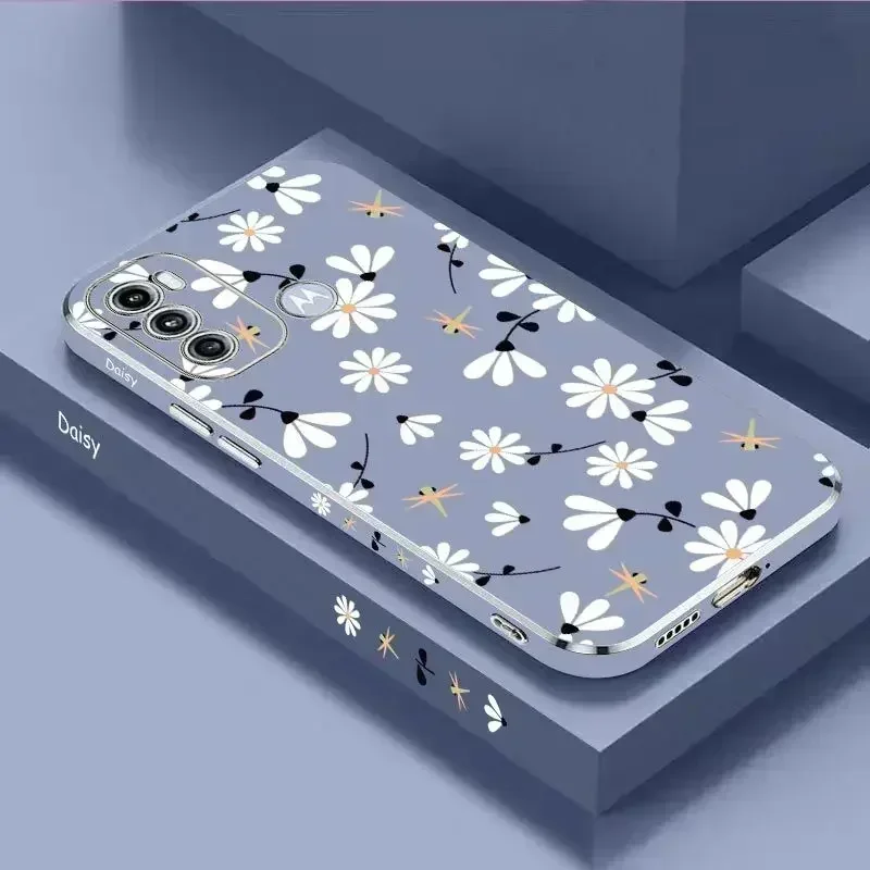 Daisies Phone Case For Motorola Moto G60 G53 G52 G50 G42 G30 G20 G22 G52 E20 E7 Plus G9 Play G8 Power Cover