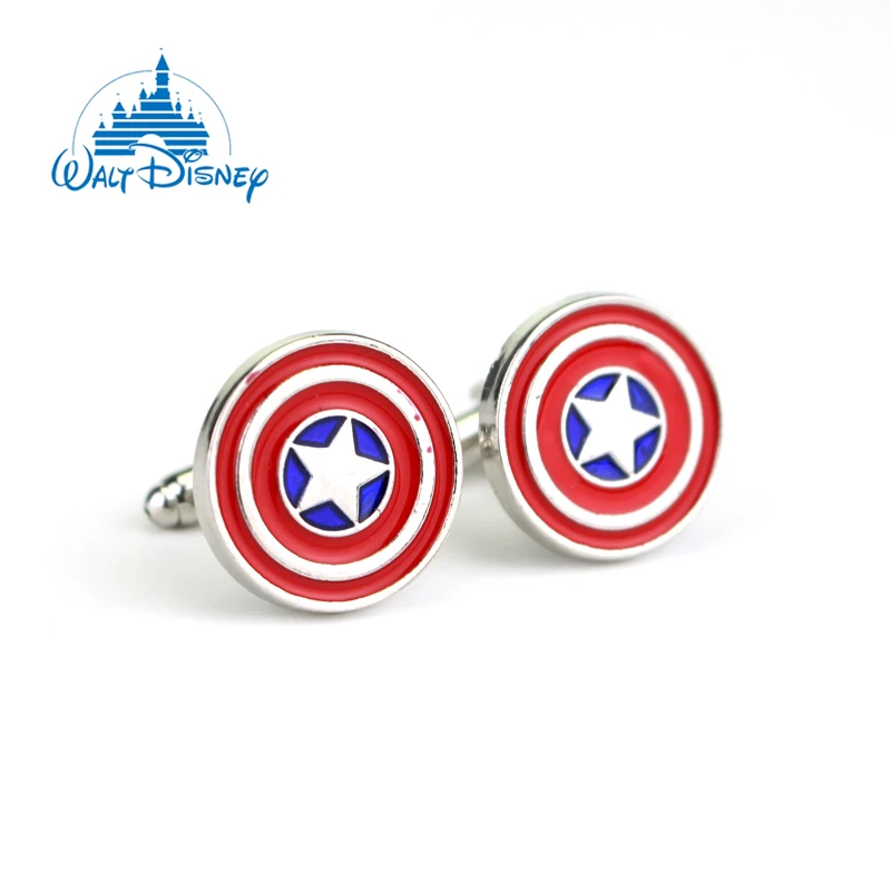 

Disney Marvel Movie Avengers Captain America Shield Cufflinks Fashion Superhero Weapon Cufflinks Accessories Gifts For Fans