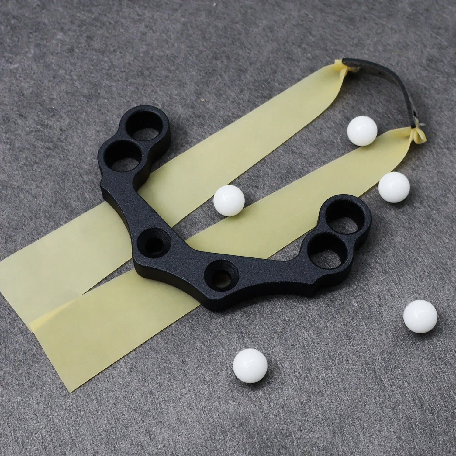 Black Aluminum Alloy Four-hole Slingshot Head Large Slingshot Special Accessories DIY Slingshot Parts Assembly Slingshot