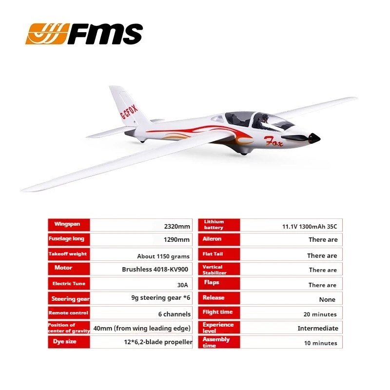 FMS 2320mm bardzo duży rozpiętość skrzydeł Fox V2 model szybowca samolot elektryczny zdalnie sterowany samolot stałe skrzydło piankowy samolot zdalny