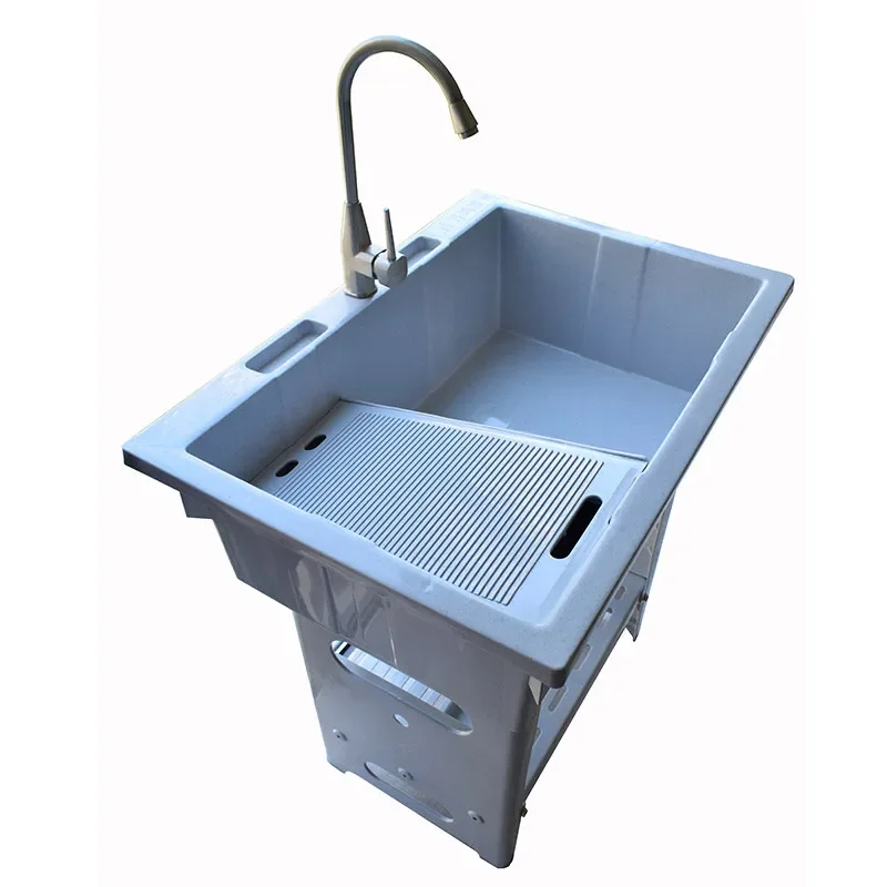 TAO  Washbasin with rubbing board Balcony Sink cabinet Laundry station Laundry basin Vegetable basin Sink