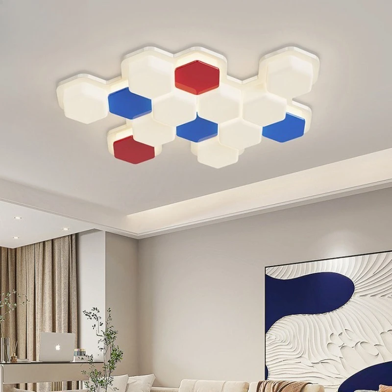 Living room main light ceiling light, creative geometry modern simple bedroom study ceiling light