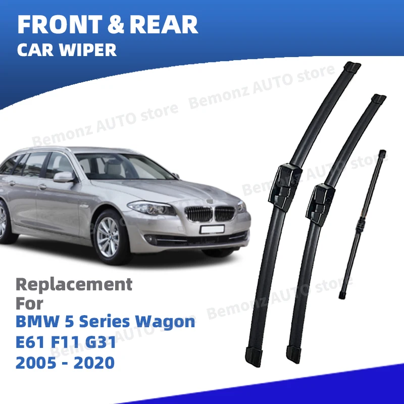 LHD Vorne Hinten Scheibenwischerblatt Für BMW 5er Wagon Touring E61 F11 G31 2005 - 2020 3pc Windschutzscheibe Fenster Zubehör