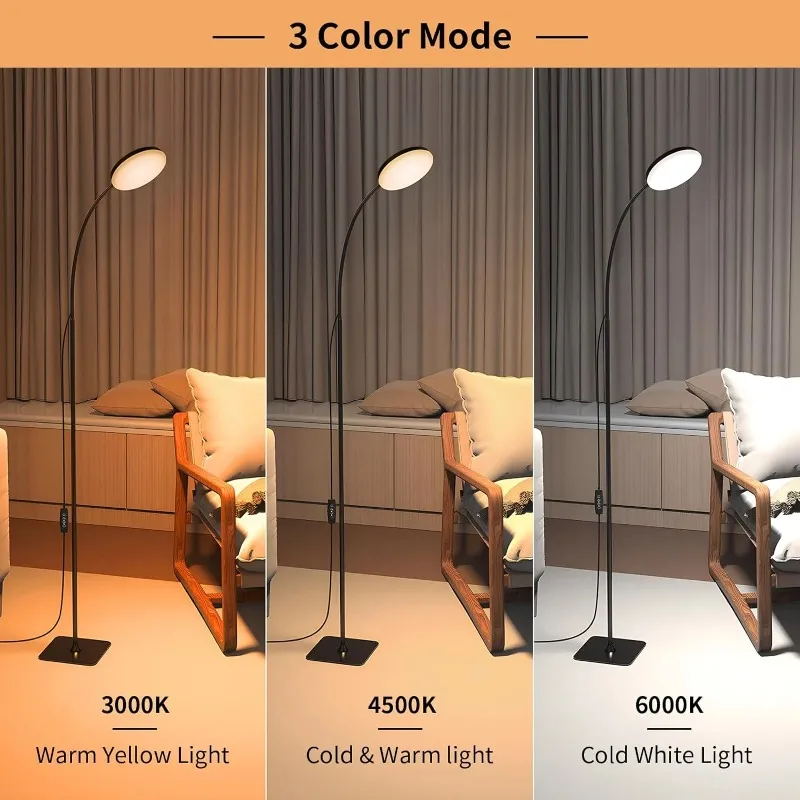 

New USB Floor Lamp Living Room Adjustable Gooseneck Stand Light Dimmable Indoor Bedroom Standing Reading Light Office Decoration