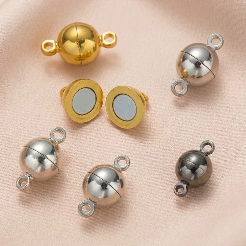 

10PCS 6/8mm Brass Jewelry Magnetic Clasps Round Magnetic Clasp for DIY Bracelet Necklace Making Magnet Converter DIY Accessories