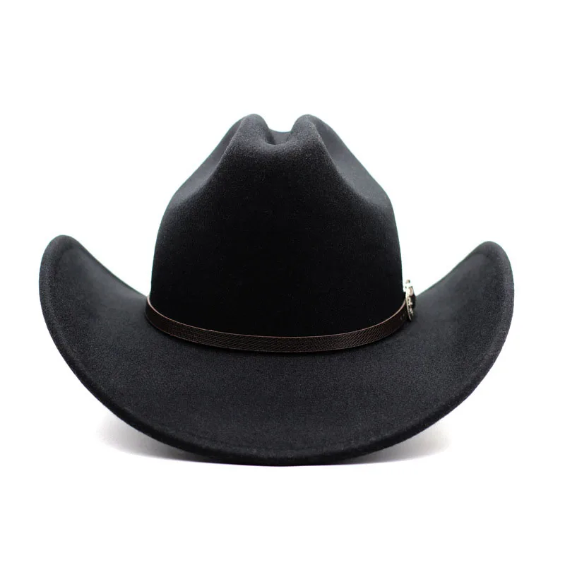 Vintage Western Cowboyhoed Voor Heren Gentleman Lady Jazz Cowgirl Met Leer Brede Rand Cloche Kerk Sombrero Hombre Caps