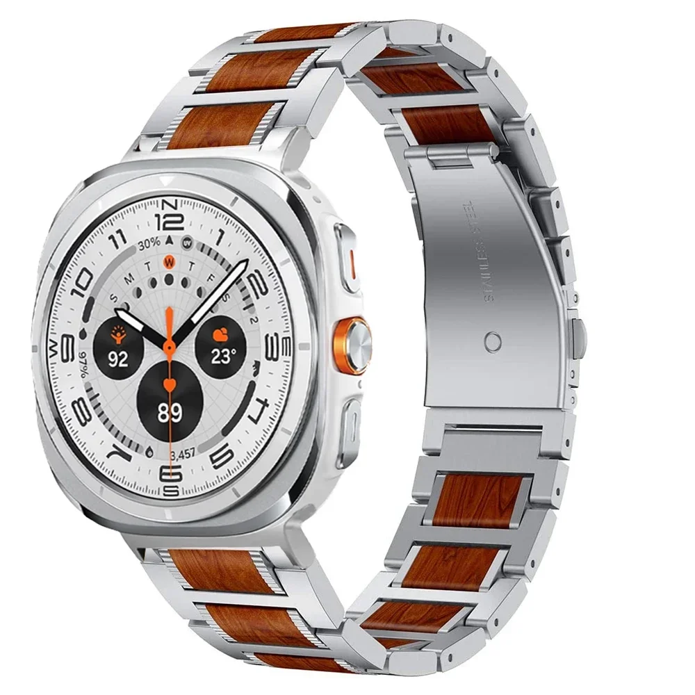 Rosewood Metal Strap for Samsung Galaxy Watch 8-7 Ultra 47mm Comfortable Stainless Steel Bracelet Galaxy Watch 7 Ultra Wristband image 2