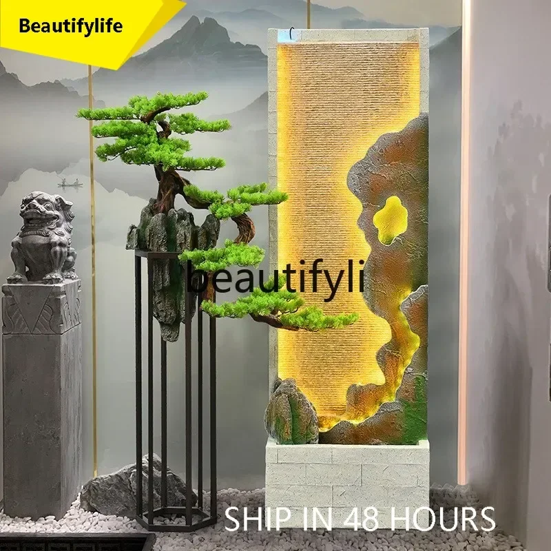 X188 Rockery water curtain wall, alpine flowing water makes money, fountain, screen garden, courtyard, floor-to-ceiling ornament