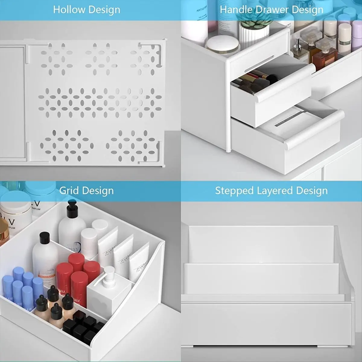 Makeup Organizer,Skincare Organizers on Countertop, A plastic Household makeup storage box