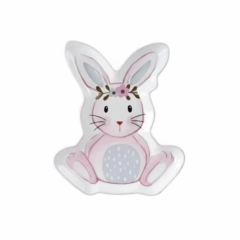 

Набор керамических тарелок и мисок с мультяшным кроликом, креативная рельефная посуда, легкая роскошь, для домашнего завтрака, салатов