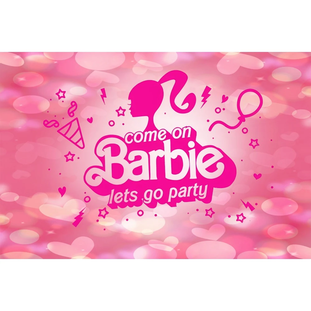 Barbie compleanno sfondo decorazione bambini principessa ragazza festa fotografia sfondo evento Banner Studio fotografico puntelli personalizzati