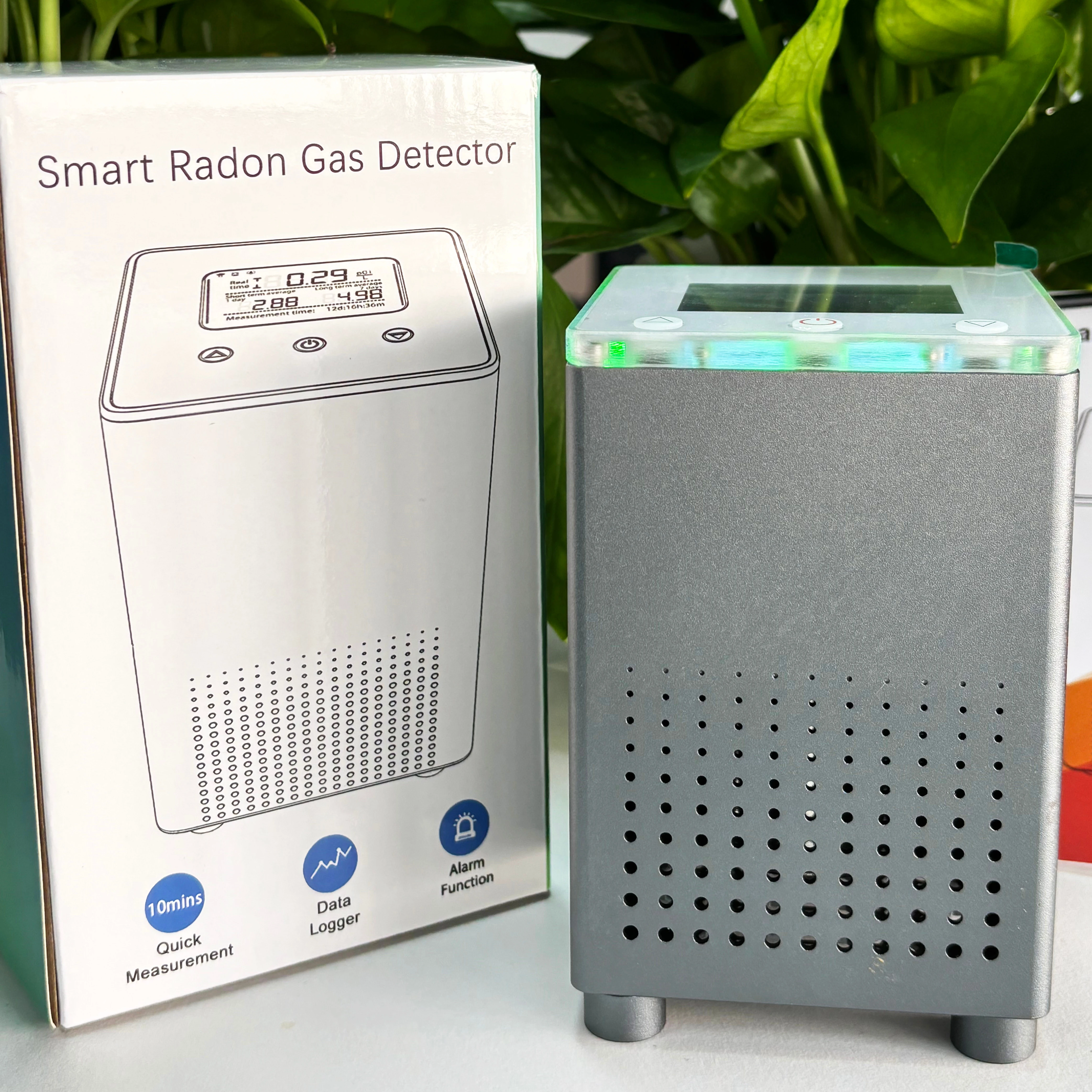 Fast Reaction 10min Smart Home Radon Meter Sound Light Alarm Monitor Pulse Ion Chamber Sensor Smart Radon Air Quality Detector