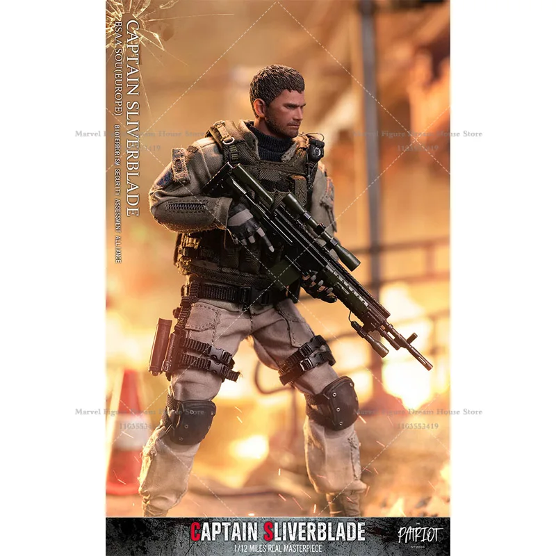 The Patriot Studio BSAA 1/12 Scale Normal Versio Silver Blade Captain Military Clothes 6-inch Full Set Men Action Figure Soldier