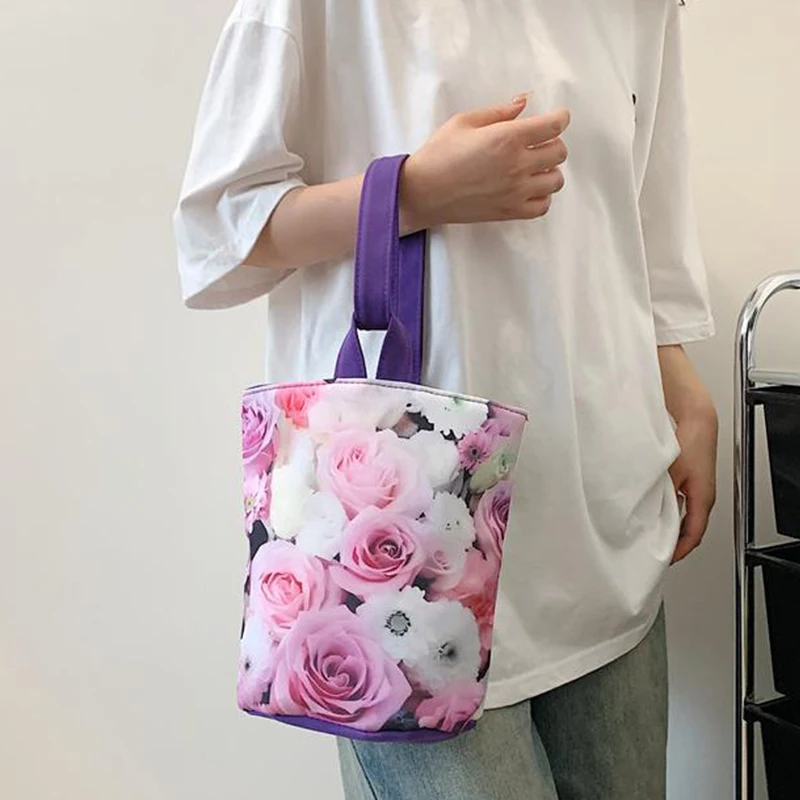 Bolso de mano de lona ligero y a la moda, bonito bolso Bento