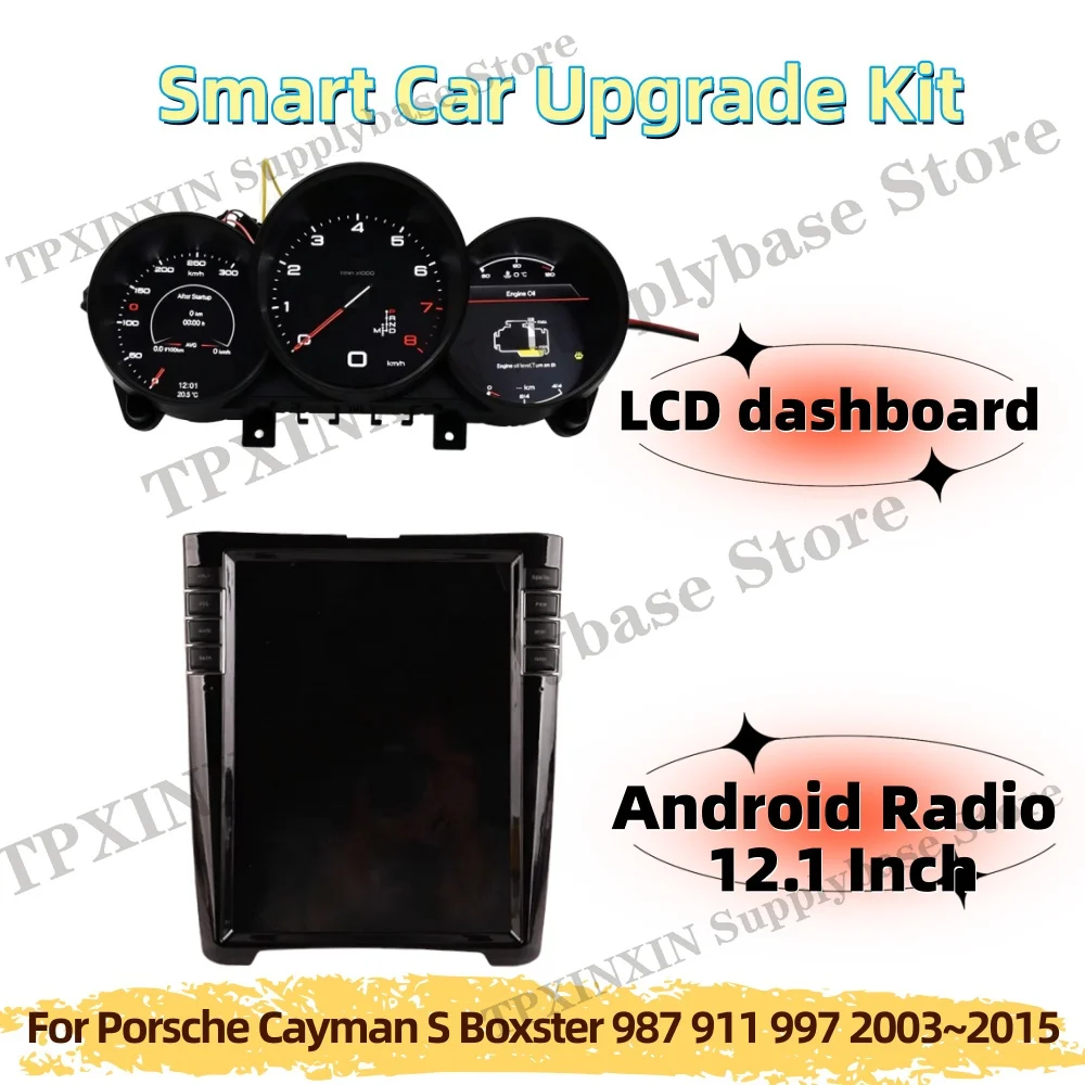 For Porsche Cayman S Boxster 987 981 911 997 2003~2015 Full LCD Auto Gauge Display Dashboard DenaliDigital Instrument Cluster