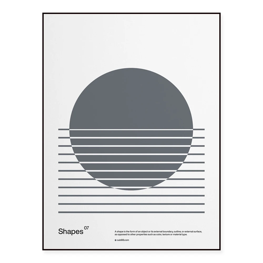 Bauhaus and Swiss graphic design shapes mix poster, minimalist wall art canvas print