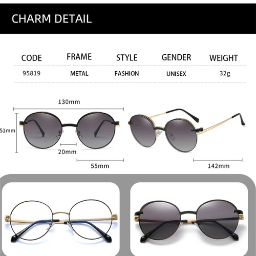 Imagen 2 del producto KANDREA-gafas de sol polarizadas de Metal Retro para mujer, lentes graduadas para miopía óptica, diseño de marca de moda, monturas, 95819