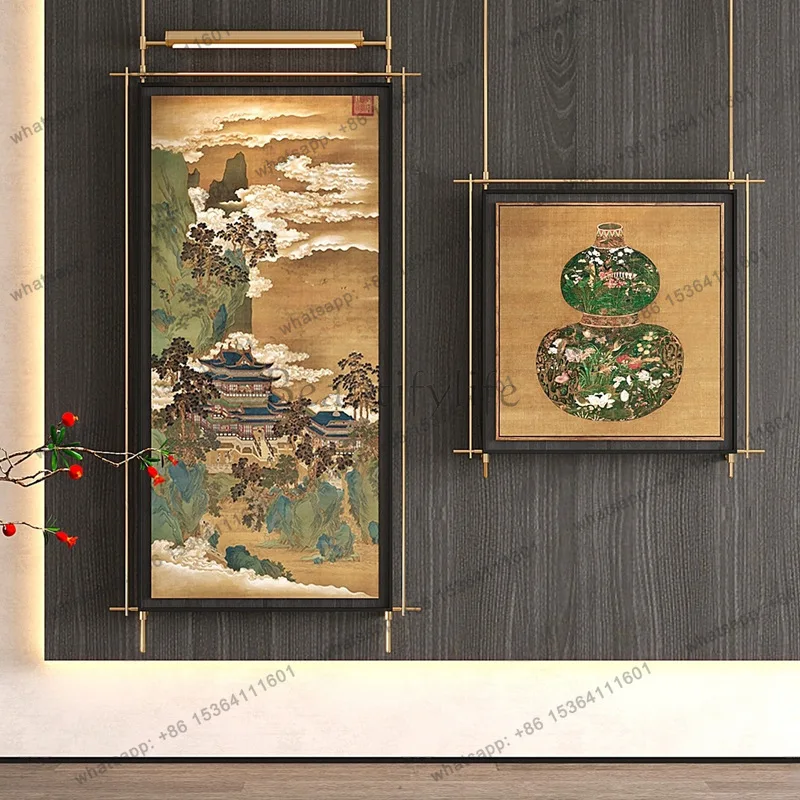 Medieval decorative painting lamp living room retro Xuan metal boom painting club hotel