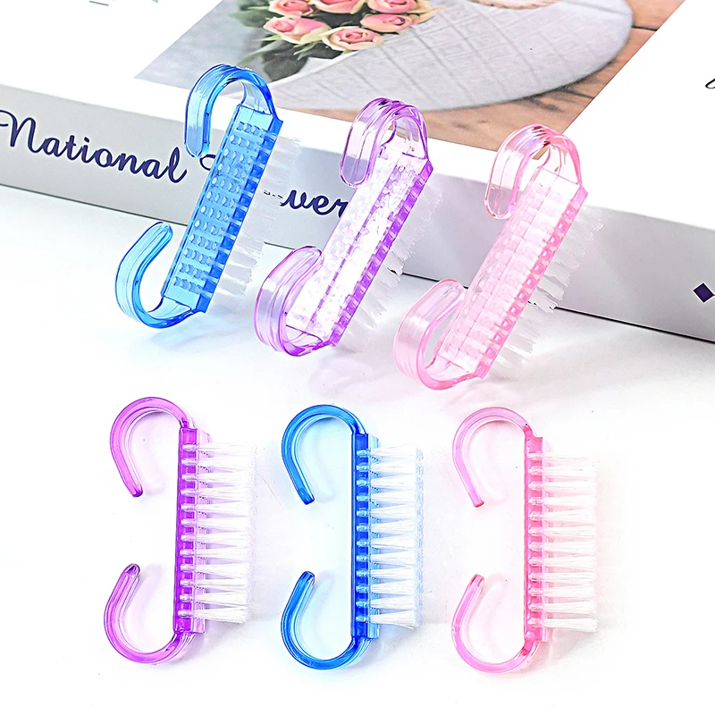 5PCS Cleaning Nail Brushes Tools Colorful Plastic Dust Cleaner Brushes Nail Art Manicure Pedicure Powder Soft Remover Brush