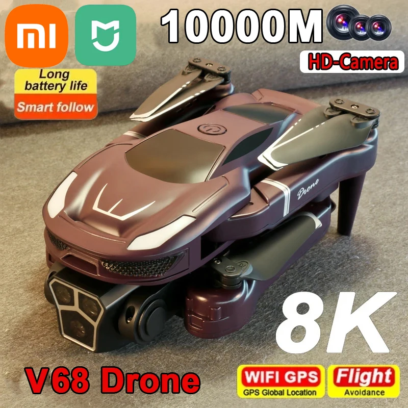 Xiaomi Mijia V68 Drone 8K Dual-Camera 5G GPS Obstacle Avoidance Drone Aerial Photography Optical Flow Foldable Quadcopter Toy