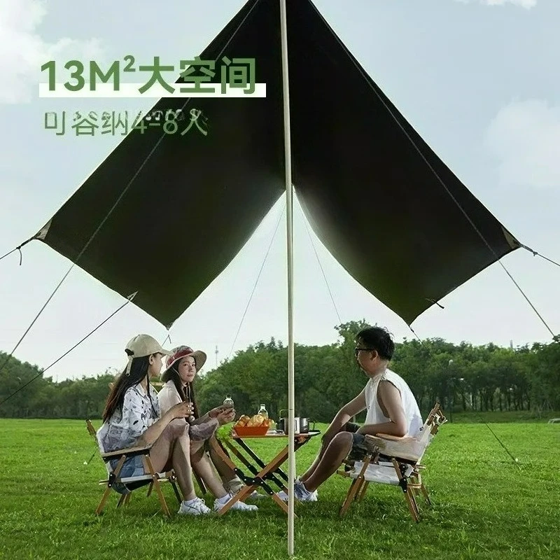 Camping canopy tent outdoor 3-4 people park picnic shading vinyl sun protection rain protection square thickened canopy