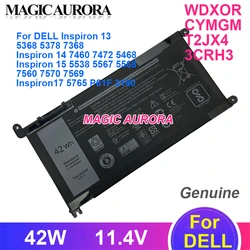 Genuine 11.4V WDXOR 42W Battery For DELL Inspiron 13 5368 5378 7368 14 7460 7472 5468 15 5538 5567 5568 7560 7570 7569 17 5765