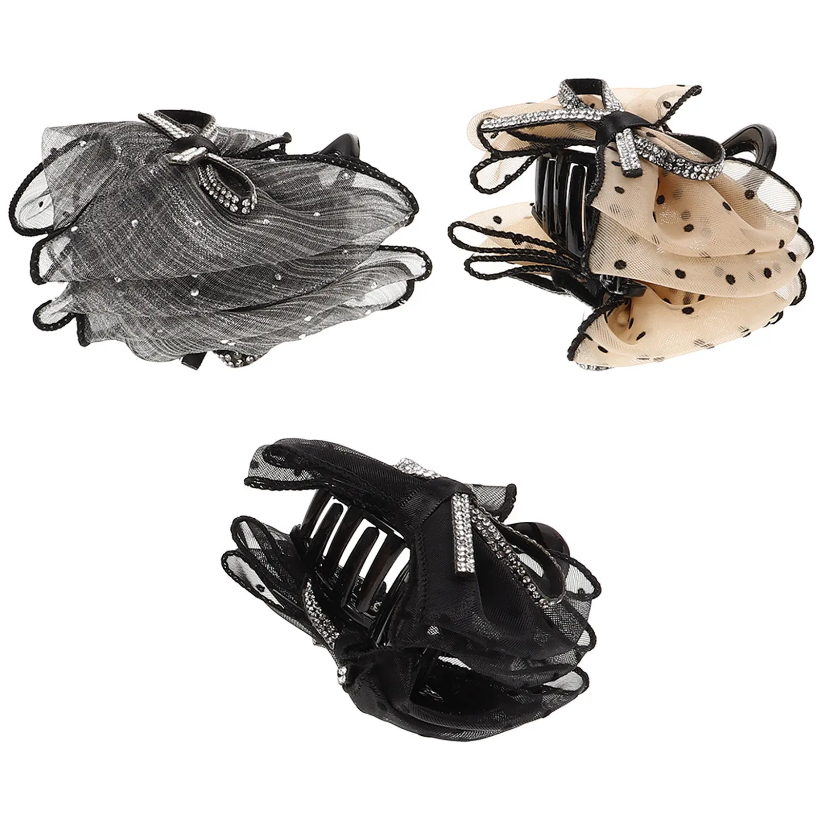3Pcs Women Hair Claw Clip Elegant Bowtie Design Easy to Wear Non Slip for Daily Use Bowknot Claw Clips Hair Clips