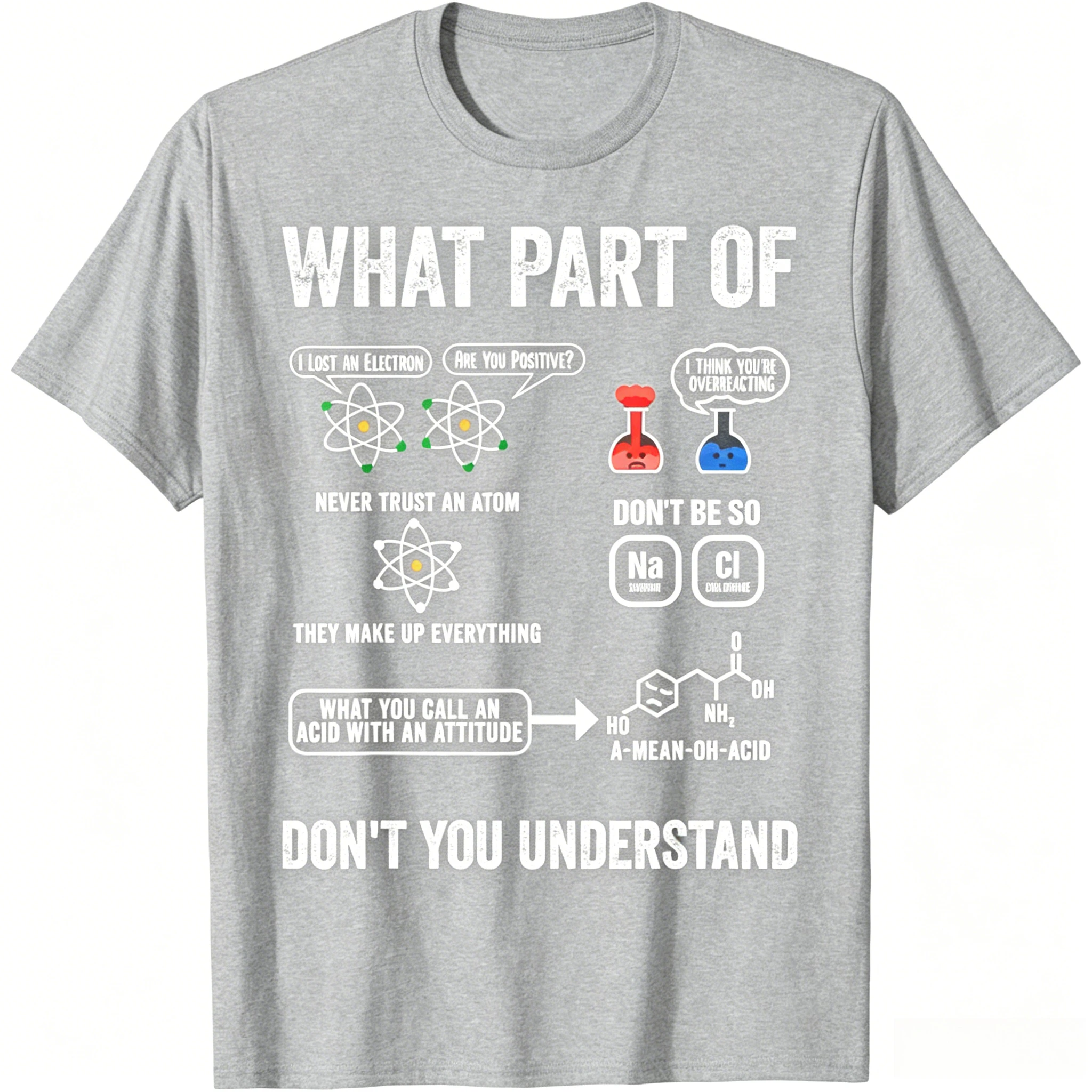 T-shirt humoristique sur la chimie avec motif graphique « Quelle partie de la science ne comprenez-vous pas ? » – Art moléculaire, Tableau Périodique des Éléments