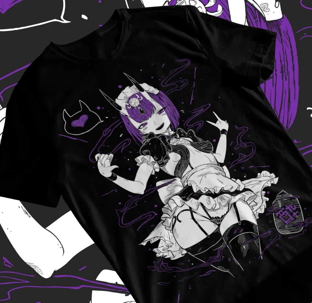 Shuten Douji T-shirt Assassin Fate Grand Order Anime Girl  Fanart Soft Tee