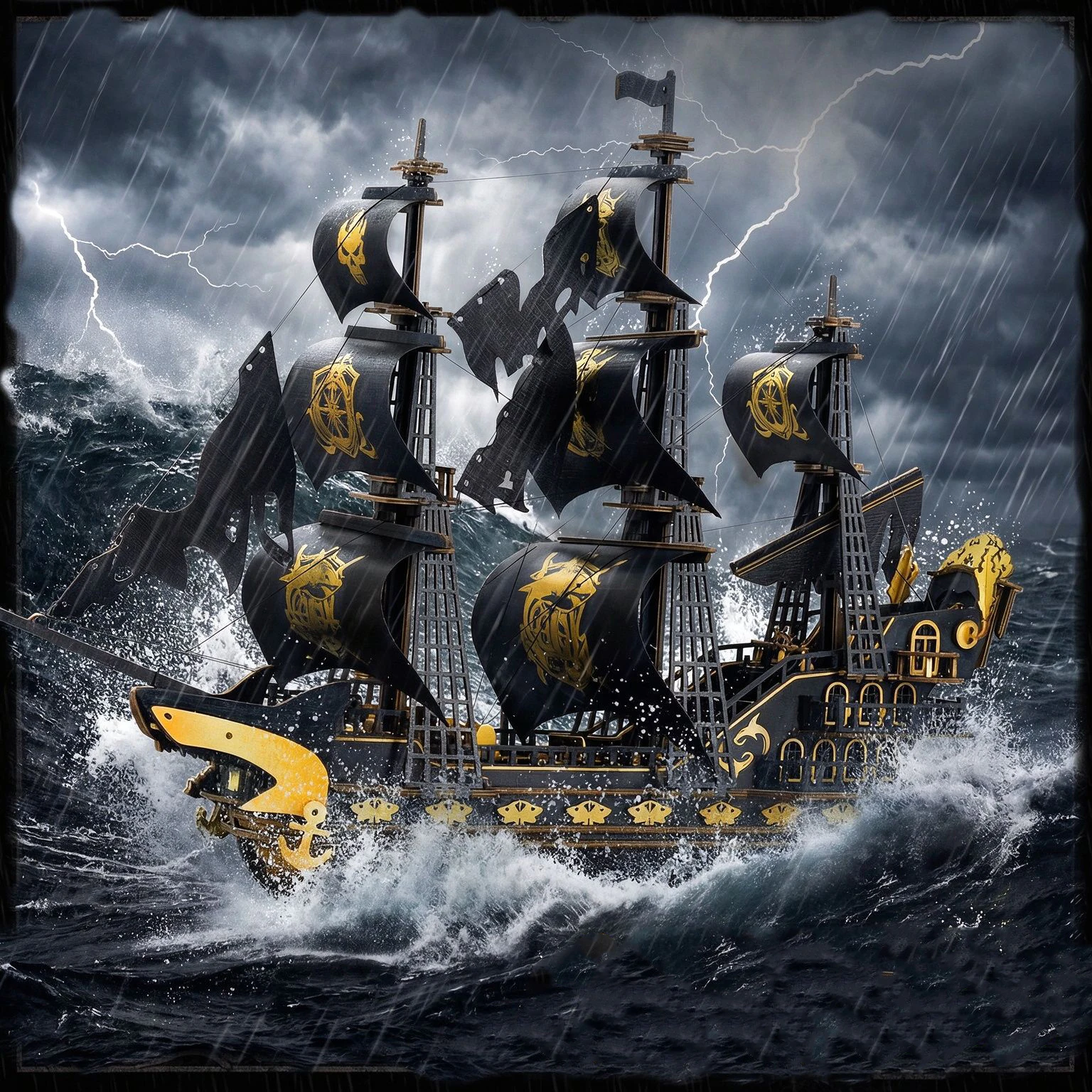 DIY Wooden Pirate Ship Cottage Figurines Miniatures Kits Casa for Friends Birthday Xmas Gifts Home Decor Crafts