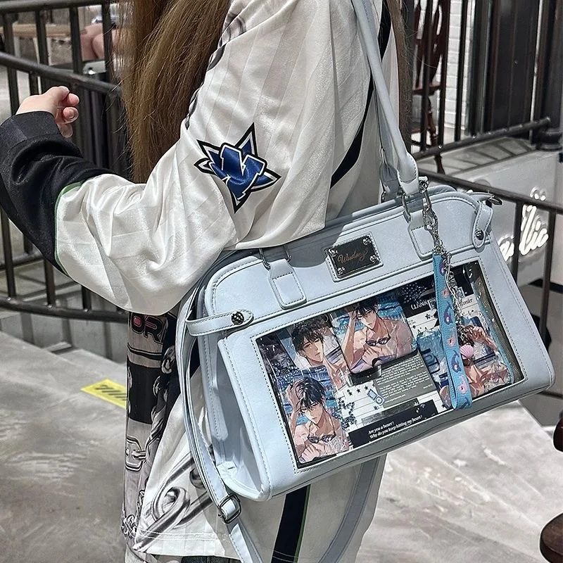 HAEX Y2K Designer Women Ita Bags 2025 PU Small Capacity DIY Anime Badge Crossbody Shoulder Bag Subculture JK Uniform Bolso Mujer