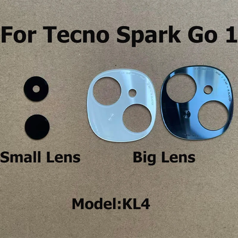 For Tecno Spark Go 1 Back Camera Glass Lens With Glue Sticker Rear Camera Cover Repair Replacement Parts KL4