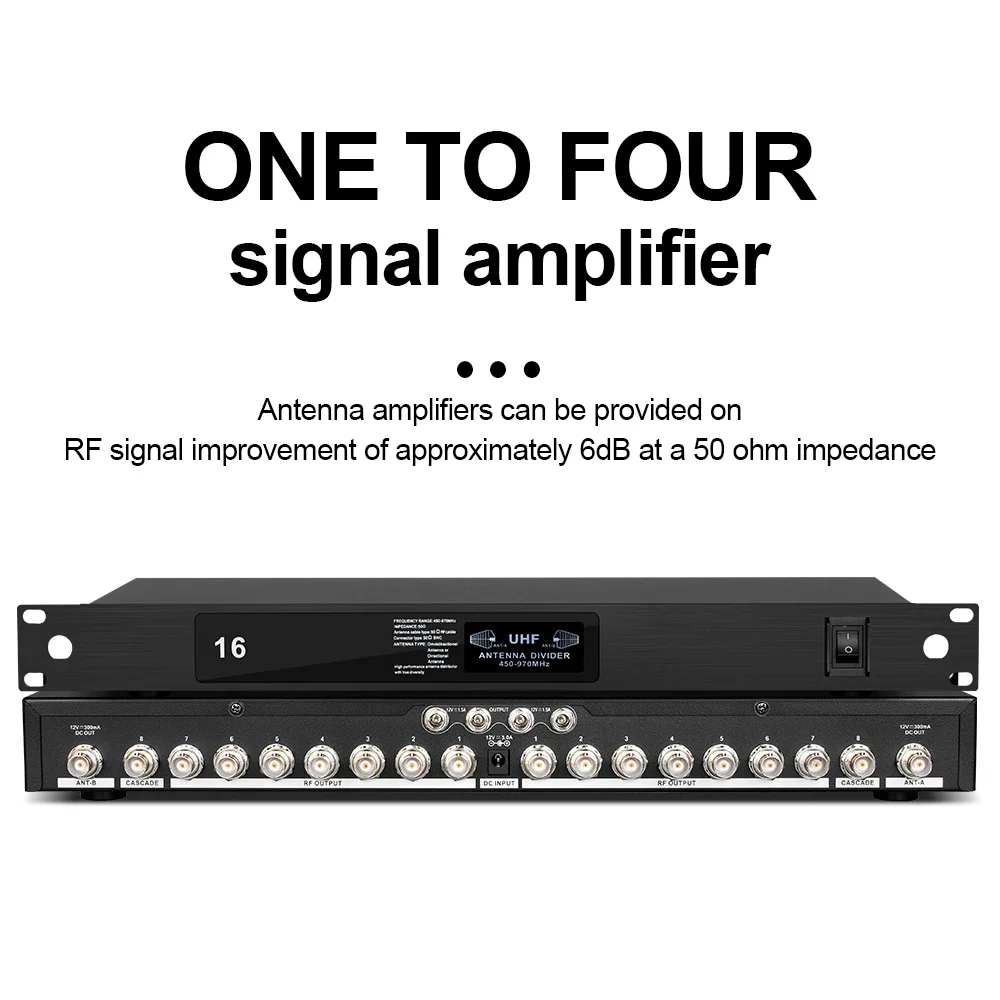 Biner D3 Profissional Amplificador de Antena de Distribuição de Sinal de 16 Canais Amplificador de Antena de Sistema de Microfone Sem Fio