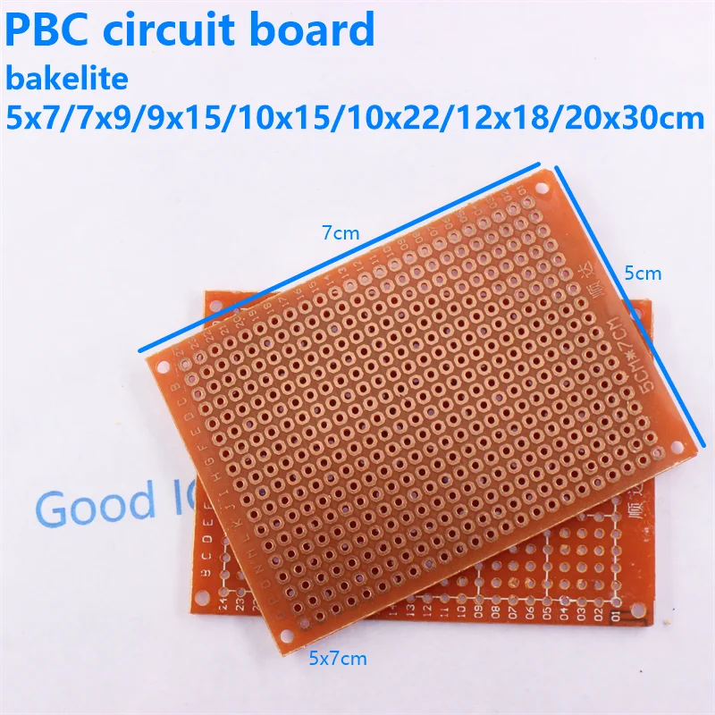 Einseitige Leiterplatte 18*30 15*18 12*18 9*15 7*9 5*7CM Universelle Platte Prototyp PCB Experimentelle Bakelit-Kupferplatte – Detail 1