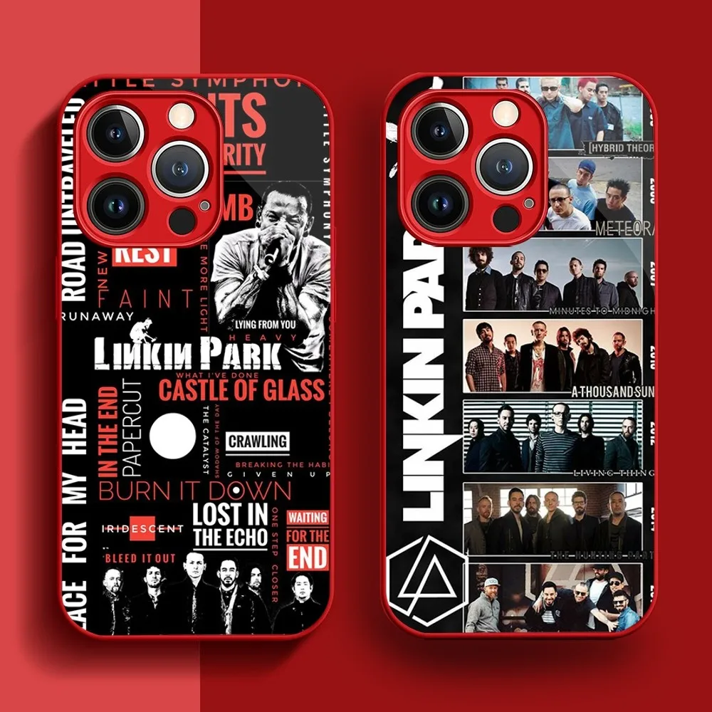 Band L-Linkin Cool P-Park Phone Case For iPhone 11 12 13 14 Pro XS Max X Plus Mini Tempered Glass Cover