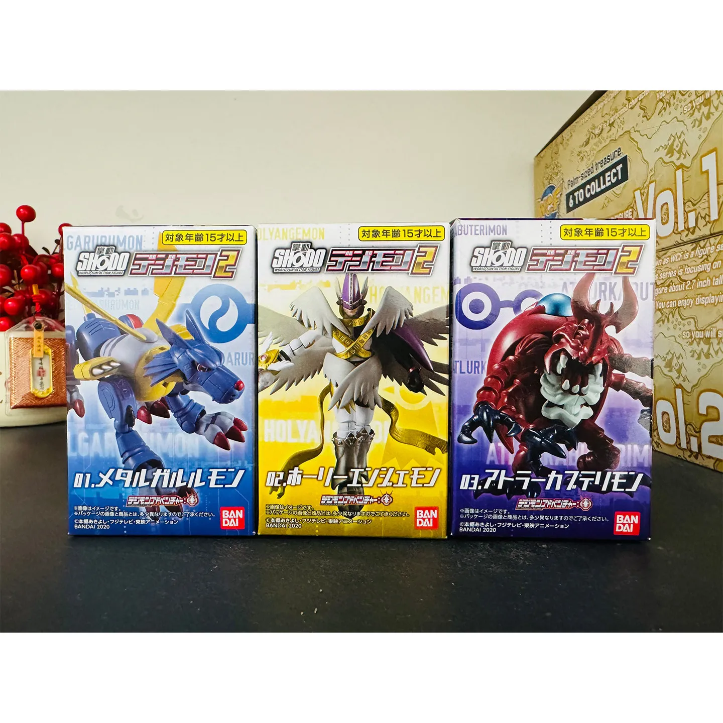 

Фигурка Bandai Shodo Digimon Adventure Series 2: Металгарурумон, Холянгемон, Атлуркабутеримон