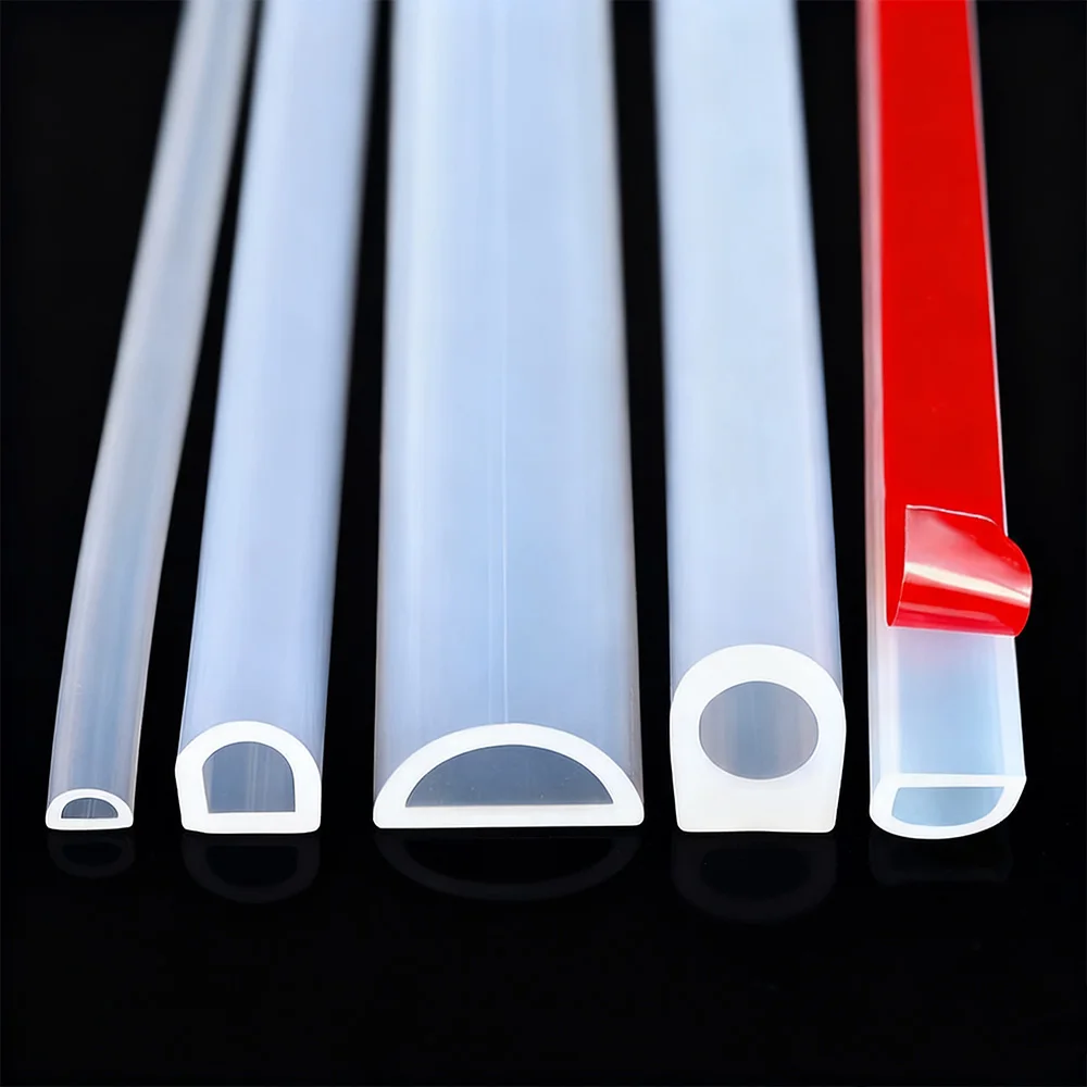 1/2 Meter D-shaped Sealing Strip Self-Adhesive D-Shaped Strip Dust And Sound Insulation Distribution Box Cabinet Sealing Strip