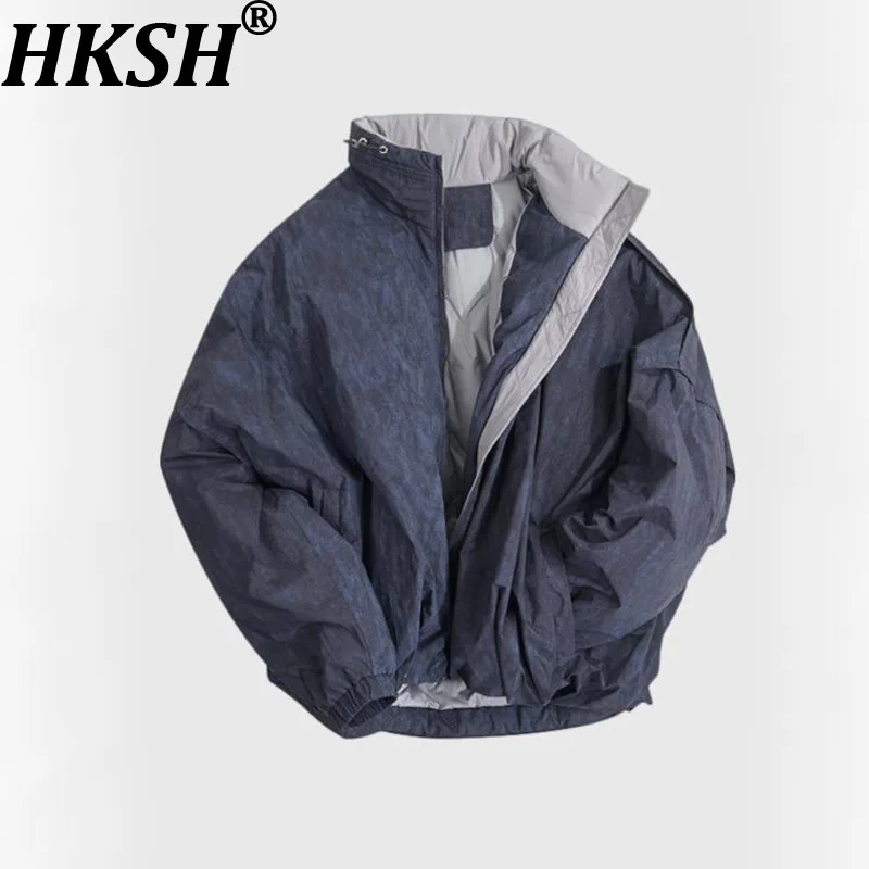 HKSH Original Design Autumn Winter New Patchwork Casual Padded Goose Down Jackets Dark Punk Vintage Chic Ins Windbreaker HK27847