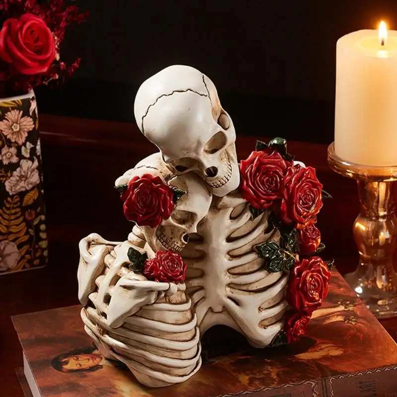 الإبداعية زوجين الجمجمة التماثيل لجميع القديسين ديكور المنزل روح الدعابة الهيكل العظمي تمثال يدويا الراتنج المنحوتات P9YB
