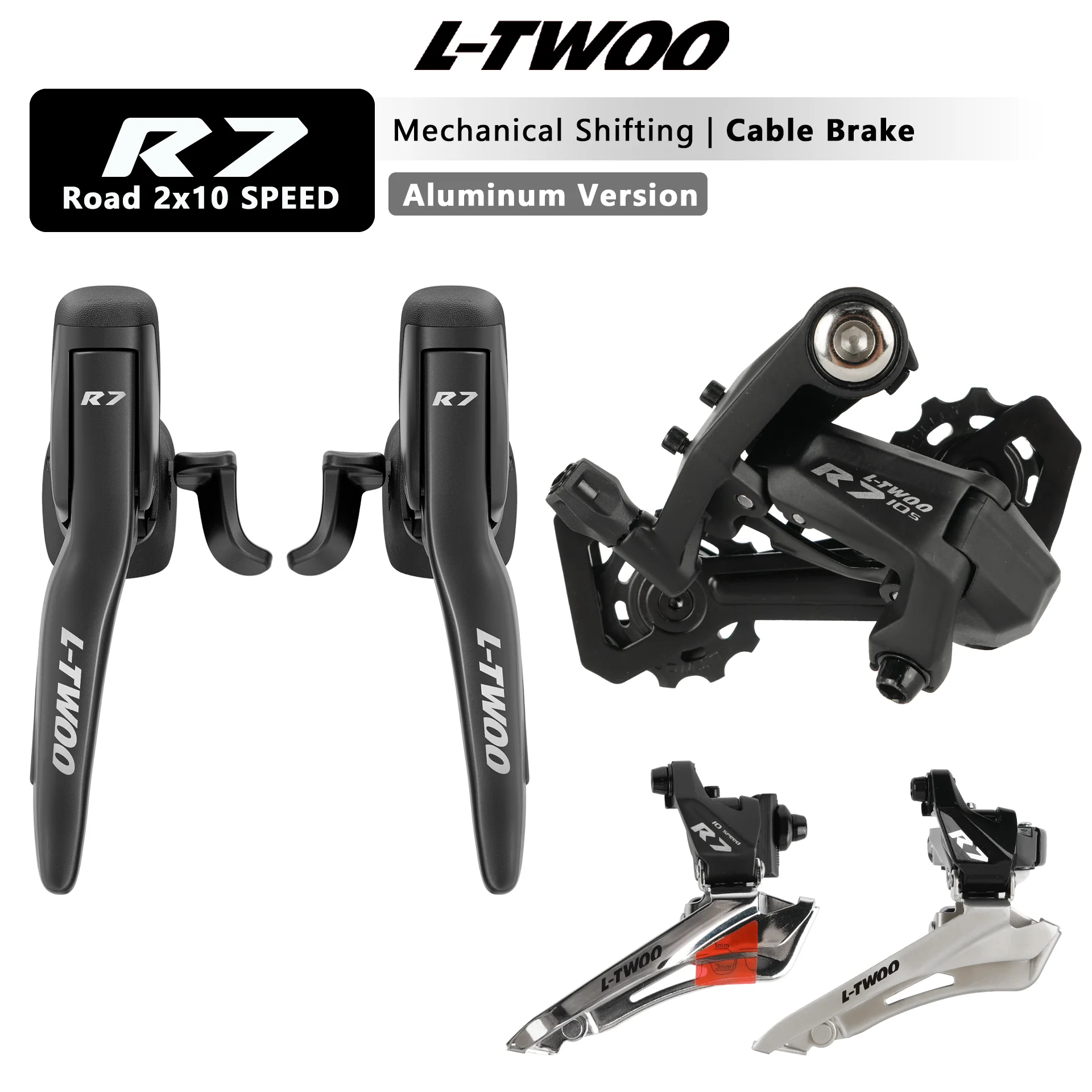 LTWOO R7 Cable Brake 2x10 Speed 20s Road Groupset, Shifter Rear Derailleurs Front Derailleurs 4700 R3000