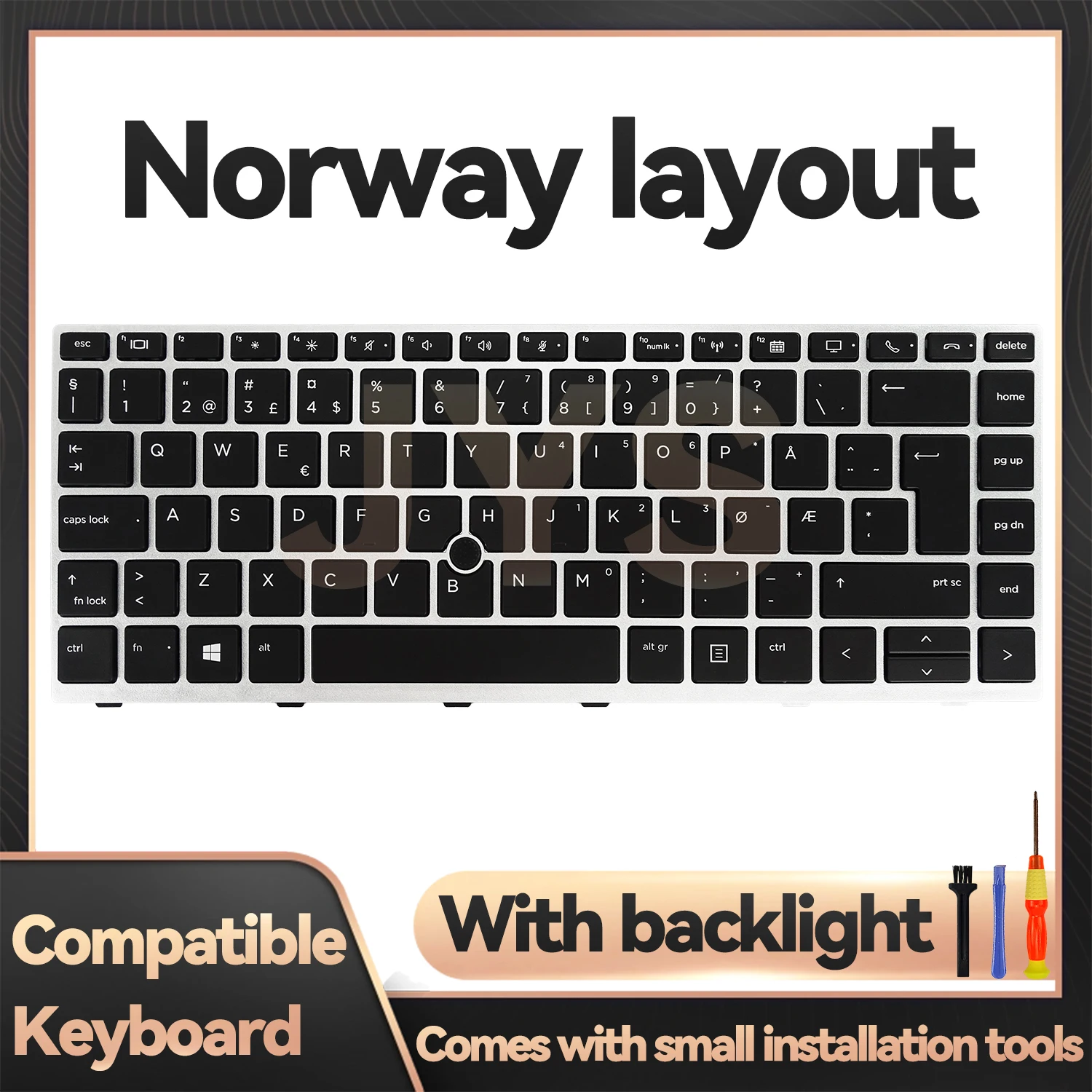 

For HP EliteBook 840 G5 G6/846 G5/745 G5/645 G6/ZBook 14u G5/ZBook 14u G6 laptop replacement keyboard with backlit Norway layout