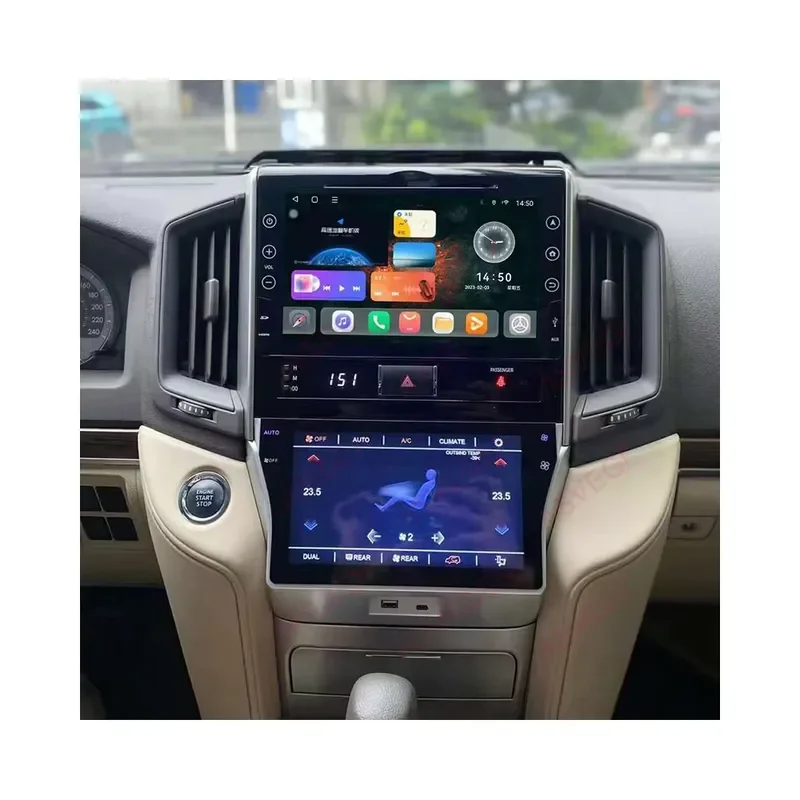 Digital Climate Control AC Conditioning Panel Switch LCD Air Display With Touching for Land Cruiser LC200 2016-2022